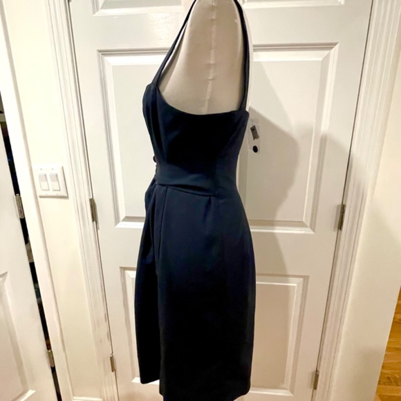 NWT Theory Navy button front fit and flare pleated dress  8 M - Picture 5 of 5